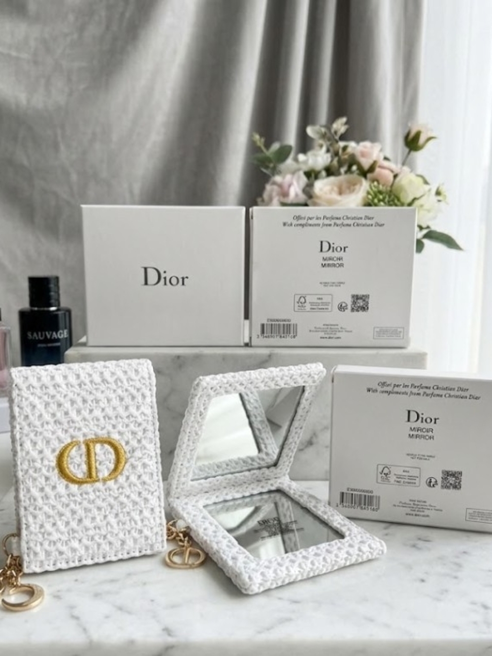 Dior 2026 Summer Compact Raffia Mirror NIB